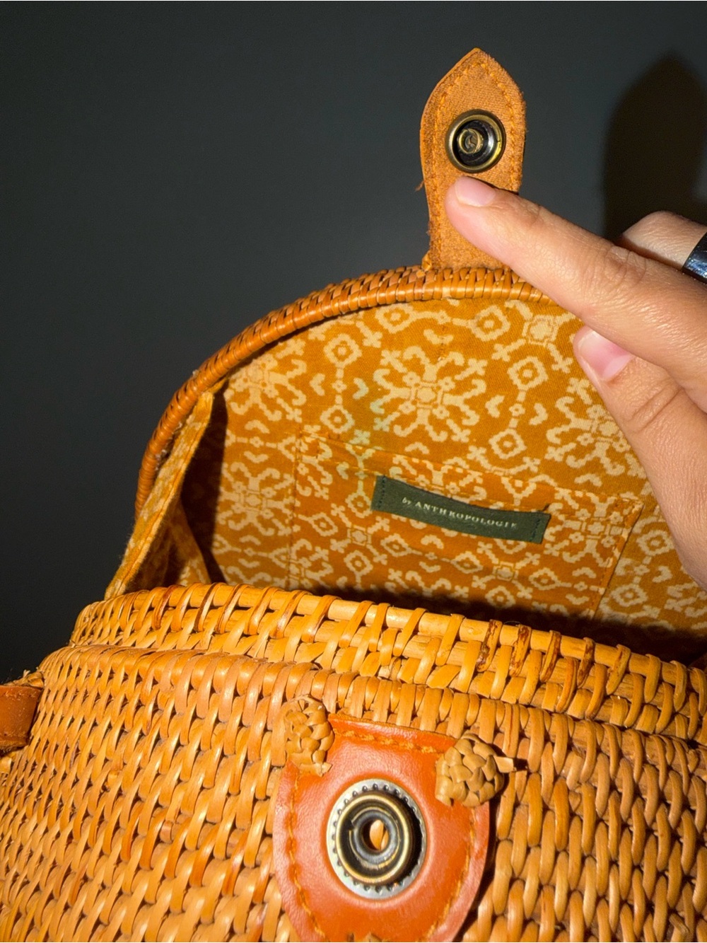 Anthropologie Lilian Woven Crossbody Round Bag - Picture 9 of 9
